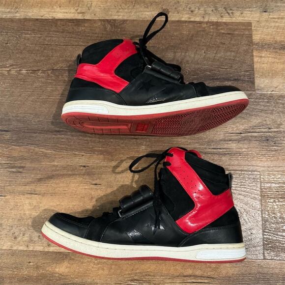 Converse Men's High-Top Basketball Sneakers Black Leather Size 12 Hook and Loop - Picture 9 of 13